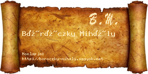 Böröczky Mihály névjegykártya