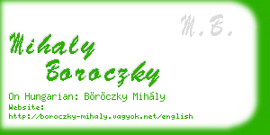 mihaly boroczky business card