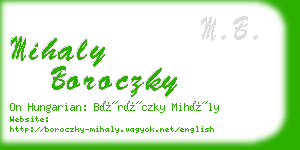 mihaly boroczky business card